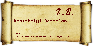 Keszthelyi Bertalan névjegykártya